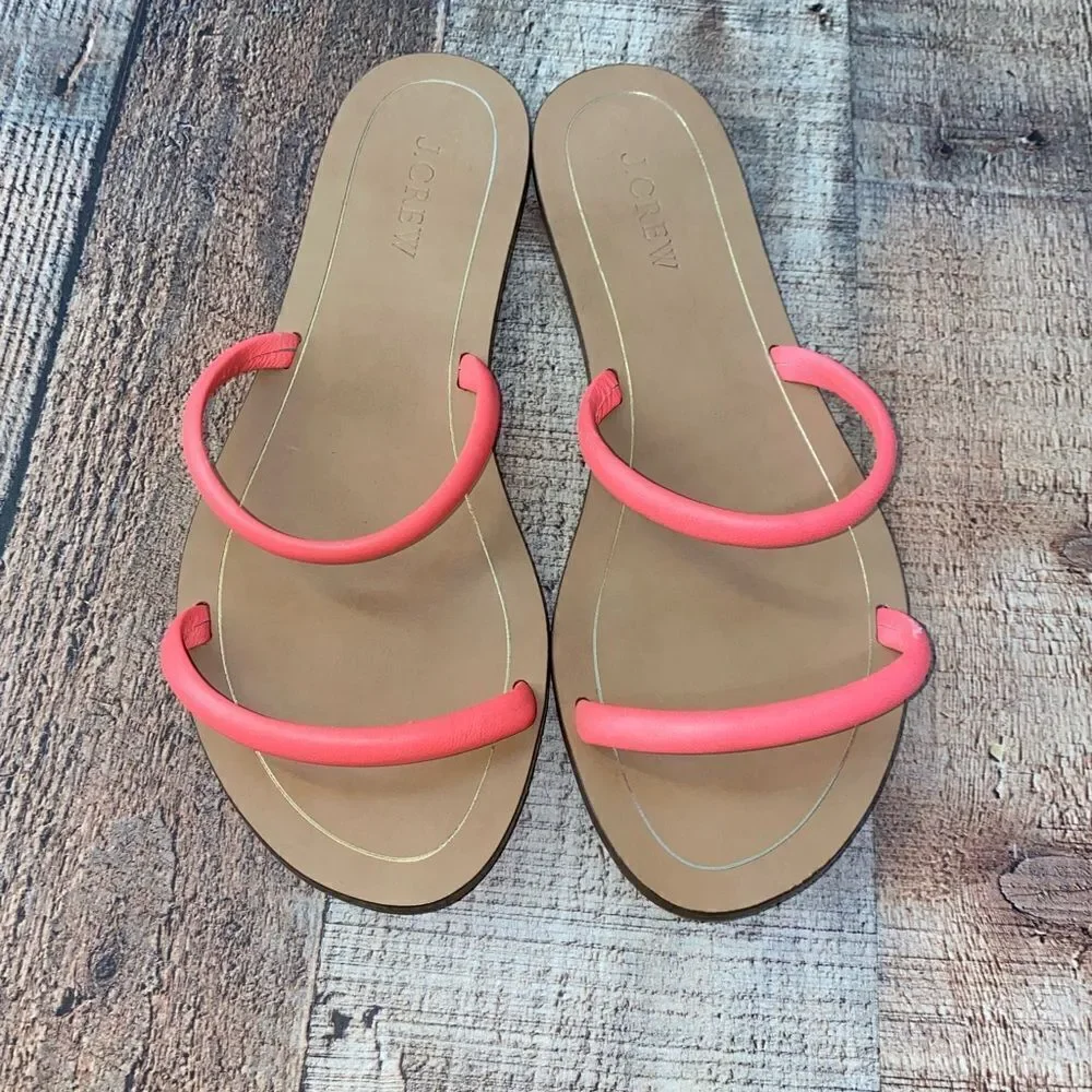 J.Crew Isla Coral Leather Sandals/Flats
